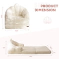 thumbnail image 2 of Sofá cama MAXYOYO plegable 2 en 1, convertible, de piel sintética, color beige, 2 of 9