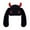 Black, variant on Devil Horn Beanie, Knit Skull Cap with Long Pointed Ears and Horns, Edgy-Cute Hat for Halloween, Cosplay, Concerts and Alternative Fashion Beige