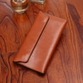 thumbnail image 1 of Cartera larga de marca europea y americana para mujer, de piel auténtica, con hebilla, sencilla, de piel de vaca, para negocios, fina, tarjetero, moderna, 1 of 6