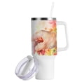 thumbnail image 2 of Hands Flowers 40 oz Tumbler with Handle Insulated&nbsp;Travel Mug&nbsp;Lid Straw Leak Proof Steel Vacuum Water Bottles Glasses Fits in Car Cup Holder, 2 of 7