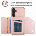 thumbnail image 3 of Allytech Wallet Case for Samsung Galaxy S23 FE, [3 Card Slots] Slim Fit Premium PU Leather Kickstand Function Cover with Magnetic Buckle, Shockproof Anti-Drop Luxury Shell - Rosegold, 3 of 7