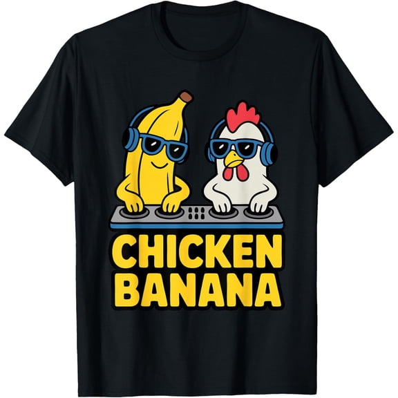 Funny Chicken Banana, Meme Humor, Animal Graphic, Short Sleeve T-Shirt