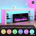 thumbnail image 3 of "GETYES 70"" Electric Fireplace TV Stand, White Finish, Adjustable Flame, Remote Control", 3 of 9