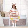 thumbnail image 7 of FORMRS Wearable Blanket Hoodie with Sleeves for Kids Cozy Flannel Sweatshirt, Striped Crab, 7 of 7