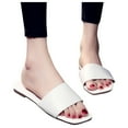 thumbnail image 3 of Anuirheih Clearance Slip on Sandals Women,Women Beach Breathable Color Sandals Home Slipper Flip-Flops Flat Shoes(White), 3 of 6