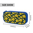 thumbnail image 4 of TEQUAN Large Capacity Pencil Case, Yellow Distorted Creepy Smiles Pattern Pencil Pouch 2 Compartments Pencil Bag (Blue), 4 of 7