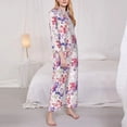 thumbnail image 3 of Daiia Lilies Flowers for Women's Long-Sleeved Pajama Set – Soft & Comfortable Sleepwear Button-Up Pajamas Cozy Lounge Wear-XX-Large, 3 of 7