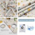 thumbnail image 4 of Flowers Bees Blackout Curtains for Bedroom/Living Room, Thermal Insulated Kitchen Curtains, Farmhouse Spring Botanical Flowers Leaves Grommet Darkening Window Treatment Drapes 52"x72"x2, 4 of 8
