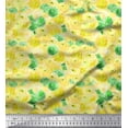 thumbnail image 1 of Soimoi Yellow Poly Georgette Fabric Flower Watercolor Print Fabric by The Yard 52 Inch Wide, 1 of 3