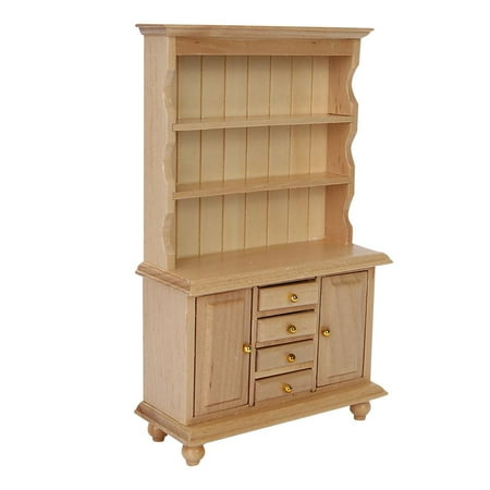Lyumo 1 12 Doll House Accessories Wooden Three Layers Cabinet