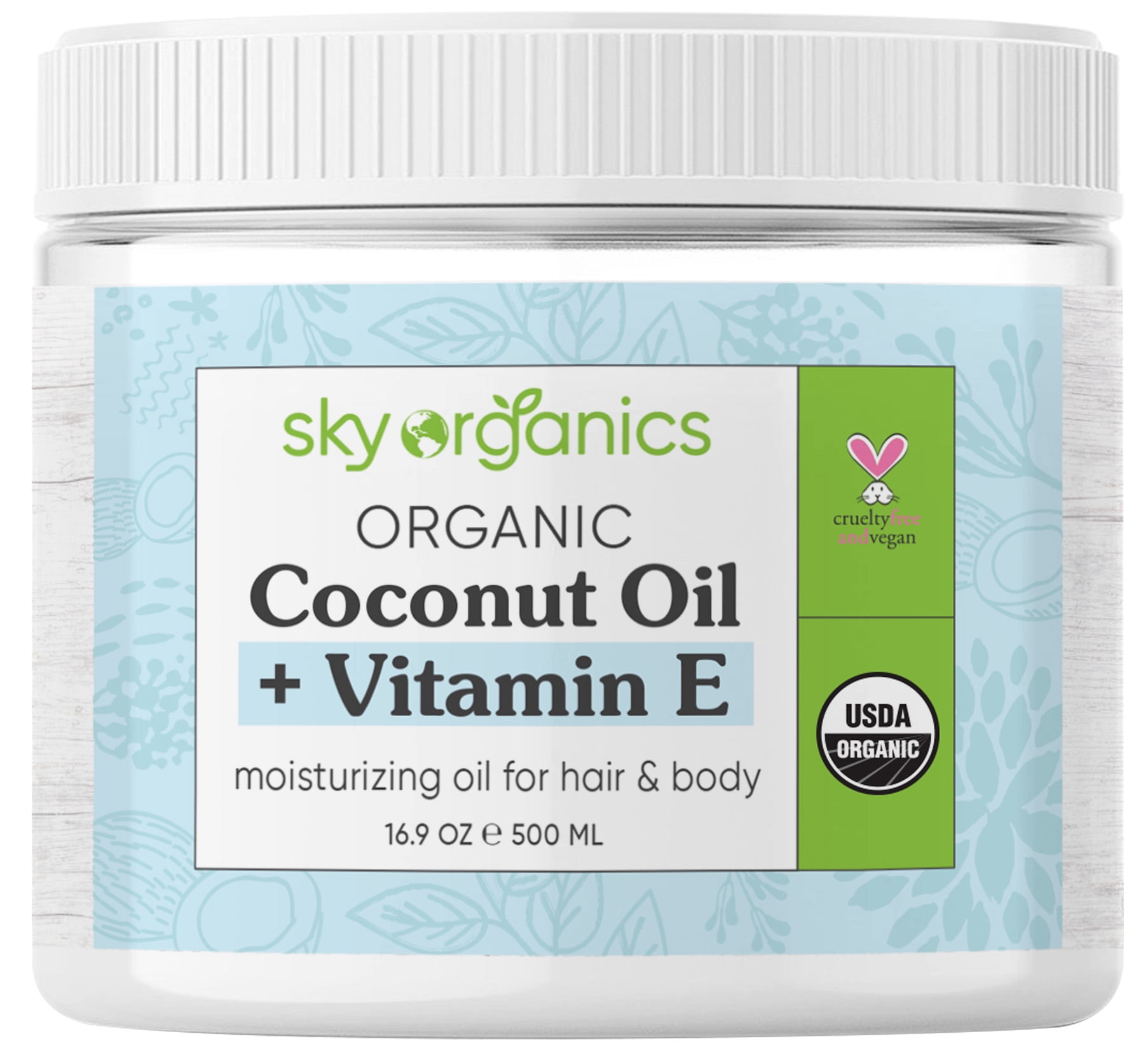 Sky Organics Organic Coconut Oil + Vitamin E for Hair and Skin to