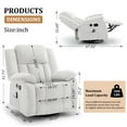 thumbnail image 2 of Korser Massage Swivel Rocker Recliner Chair with USB Ports Chenille for Living Room,Beige, 2 of 7