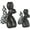 Black Balloon Checkered Dog Animals Round S/2 9", 7"H, variant on 9", 7"H White Ceramic Balloon Dog Sculpture with Checkered Accents, by DecMode (2 Count)