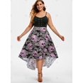 thumbnail image 2 of Ojal floral cráneo alto-bajo de Halloween más el vestido Tamaño Rosegal Vestidos casuales de talla grande, 2 of 5