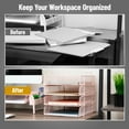thumbnail image 5 of Mind Reader Stackable Paper Tray, Desktop Organizer, Metal 10.5"L x 13.5"W x 11.25"H, 4 Pieces., Pink, 5 of 6