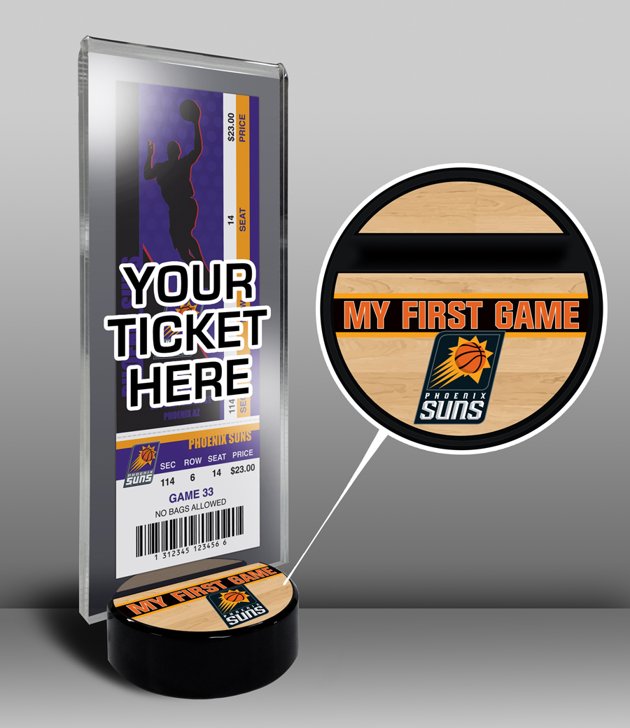 Phoenix Suns My First Game Ticket Display Stand