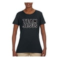 thumbnail image 2 of Wild Bobby Varsity Team Jesus Inspirational/Christian Women Graphic Tee, Black, Small, 2 of 5