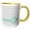 Yellow/White, variant on 3drose, Letter W Monogrammed on Grey and White Chevron with Mint - Gray Zigzags - Personal Initial Zig Zags, 11oz Two-tone Black Mug
