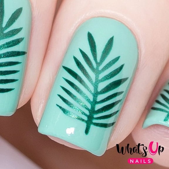 Whats Up Nails Palm Leaf Vinyl Stencils for Nail Art Design