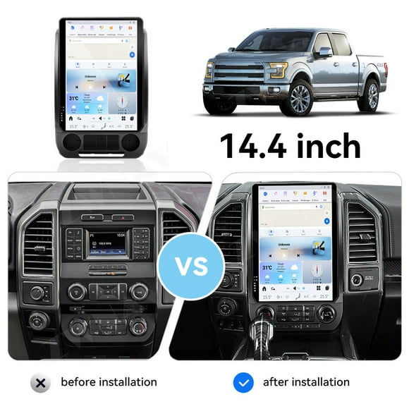 ZWNAV 14.4 inch Android 13 Car Radio for Ford F150 2015-2021 Stereo Replacement Tesla Style Multimedia Player Head Unit IPS Screen GPS Navigation