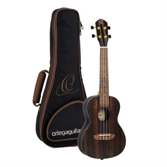 Ortega Ebony Series RUEB-CC Concert Size Ebony Wood Ukulele w/Deluxe Bag