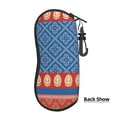 thumbnail image 3 of ZICANCN Sunglasses Soft Case, Orange Floral Stripe Aztec Neoprene Zipper Eyeglass Case for Men Women, 3 of 9
