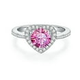 thumbnail image 2 of Heart Moissanite Rings for Women 1ct D Color VVS1 Clarity S925 Sterling Silver Diamond Engagement Rings Blue/Pink/Purple Moissanite Wedding Bands with Certificate, 2 of 9