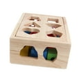 thumbnail image 4 of Lipstore Wooden Shape Sorting Box Classic Blocks Threading Toy for Children Kids Baby 16 Holes, 4 of 8