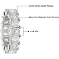 thumbnail image 2 of Savlano 18K White Gold Plated Cubic Zirconia 4x4MM Square Princess Cut Eternity Ring Band for Women Men, 2 of 6