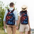 thumbnail image 4 of Disketp Red And Blue Lightning Mochila de Lona Estampada, Mochila Escolar de Viaje Ligera para Estudiantes y Portátil-Medium, 4 of 5
