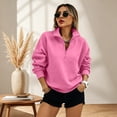 thumbnail image 5 of UDAUDU Women Sweatshirt Casual Long Sleeve Half Zip Pullover Lightweight Casual Loose Fall Winter Fashion Sweatshirts Pink S, 5 of 7
