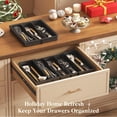 thumbnail image 3 of Utensil Organizer for Kitchen Drawers, Expandable Cooking Utensil Tray, Adjustable Cutlery Silverware Flatware Holder, Plastic Spatula Tools Storage Divider, 13-22 x 15", Black, 3 of 6
