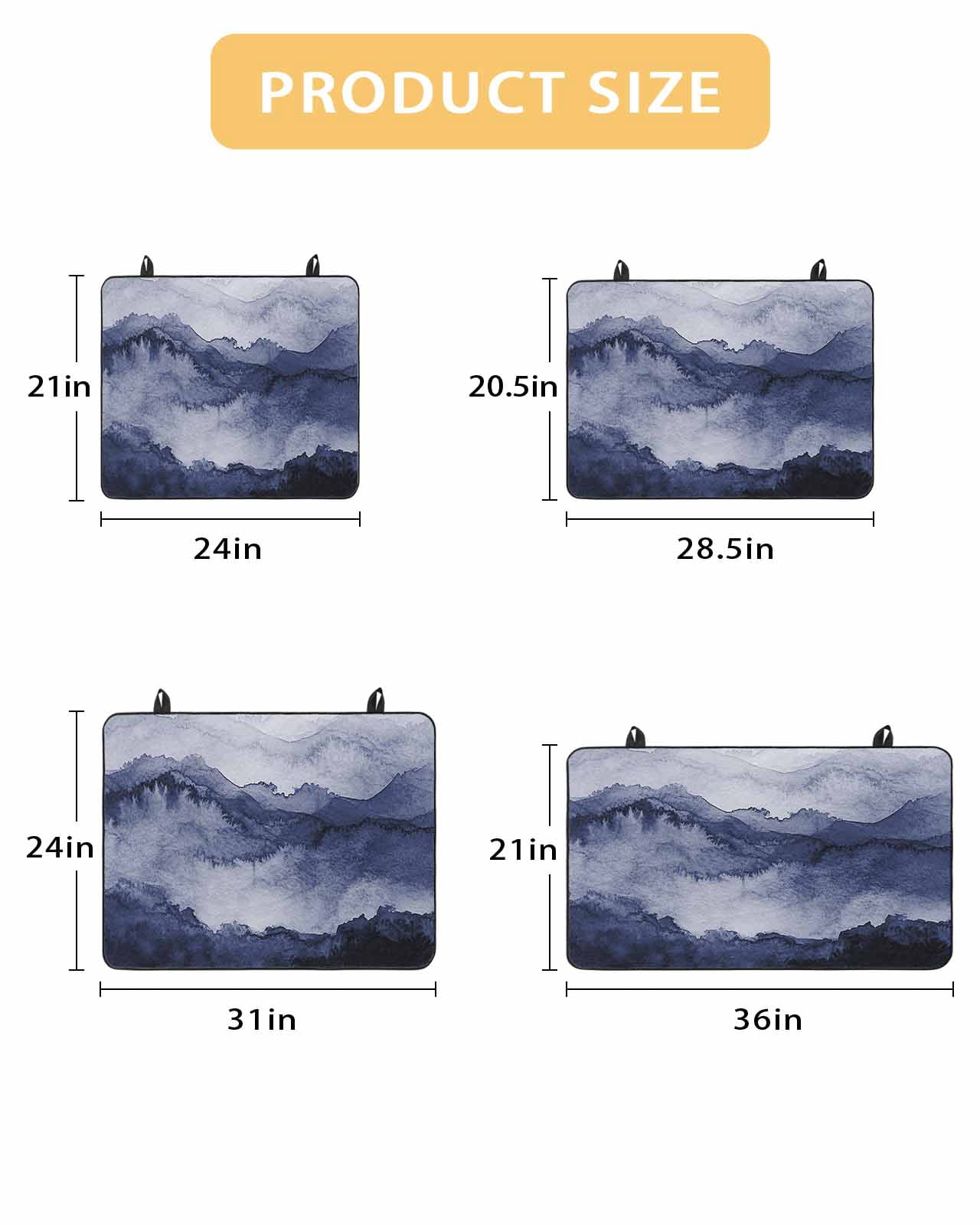 nqOlkjepod Large Induction Cooktop Protector Mat 36"x21", Navy Blue Ombre Mountain Stove Top Covers for Electric Stove, Nature Abstract Art Marble Stove Burner Cover Mats, Glass Top Stove Cover