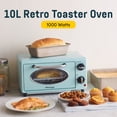 thumbnail image 4 of Elite Gourmet by Maximatic Americana Collection ETO147M Diner 50’s Retro Countertop Toaster oven, Bake, Toast, Fits 8” Pizza, Temperature Control & Adjustable 60-Minute Timer 1000W, 2 Slice, Mint, 4 of 5
