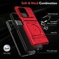 thumbnail image 5 of ShieldFlex for Motorola Moto G (2025) Phone Case with Finger Ring Holder Kickstand, Heavy Duty Shockproof Rugged Protective Case for Moto G 5G 2025, Working with Magnetic Car Phone Mount,Red, 5 of 7