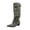 Gray Boots for Women, variant on hopeusnice Women Knee High Slouchy Boots With Single Buckle Strap Pointed Toe Chunky Heel For Fashionable Evening Looks Black 35