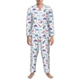 thumbnail image 3 of Salouo Dinosaur Print Button-Front Long Sleeve Pajama Set for Men, Soft 2Pjs Men's Long Sleeve Sleepwear-Small, 3 of 7