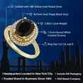 thumbnail image 2 of Gem Stone King 18K Yellow Gold Plated Silver Black Onyx Ring for Women | 3.80 Cttw | Oval 9X7MM | Gemstone Birthstone | Wedding Engagement Anniversary Promise Ring for Women| Size 6, 2 of 5