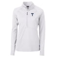 thumbnail image 2 of Women's Cutter & Buck White Tulsa Drillers Adapt Eco Knit Stretch Recycled Half-Zip Top, 2 of 3