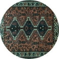 thumbnail image 1 of Ahgly Company Indoor Round Persian Light Blue Traditional Area Rugs, 7' Round, 1 of 4