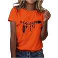 thumbnail image 1 of Dadaria T-Shirt Femme Orange Manches Courtes Col Rond Attrape-Rêves Été 2TG, 1 of 6