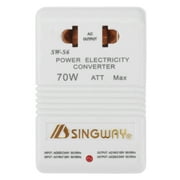220V to 110V Step-Up and Down Voltage Converter 70W Watt for Travel (White)