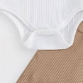 thumbnail image 7 of mgoYE Newborn Baby Boy Clothes Toddler Ribbed Knit Cotton Long Sleeve Romper Long Pant Preemie Color Block Outfits with Hat(Coffee,12-18 Months), 7 of 7