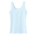 thumbnail image 4 of Women's Square Neck Tank Top Sleeveless Double Lined Basic Tops, S, Light Blue, 4 of 4