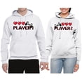 thumbnail image 2 of Wild Bobby, Gamer Player 1 Player 2 His and Hers Matching Couples Hoodies, White, Mens XL-Womens L, 2 of 3