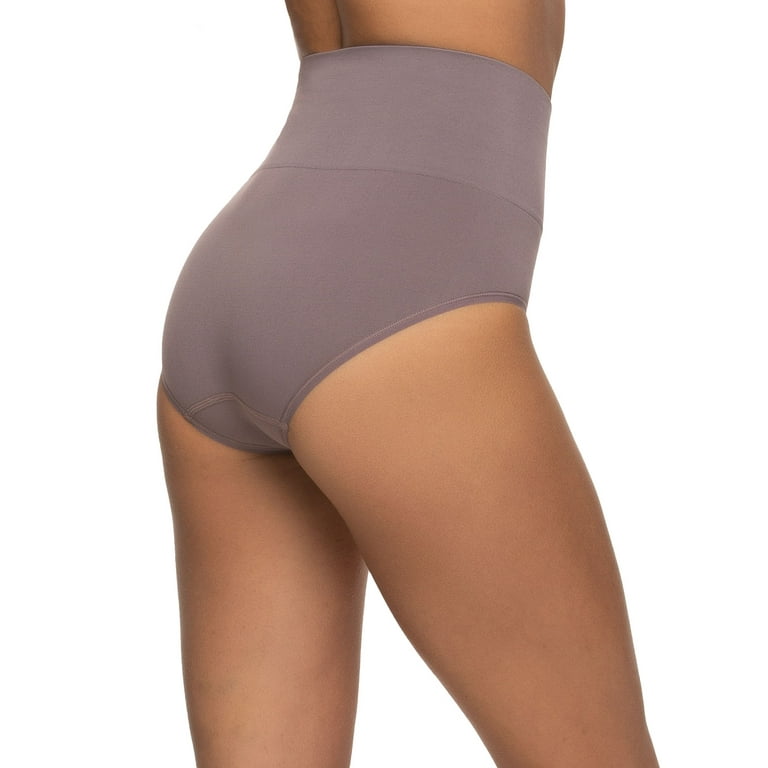 Felina Women's Seamless Shapewear Brief Panty Tummy Control (Black, Large)