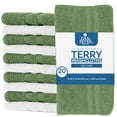 thumbnail image 3 of Dan River Washcloth pack of 20 Assorted Green and White High-Quality Cotton Multipurpose Wash Rags for&nbsp;Body&nbsp;and&nbsp;Face, 3 of 8