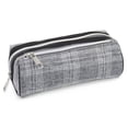 thumbnail image 1 of Pen+Gear Checked Pencil Pouch in Grey with White Stitched Pattern, 1 of 6