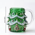 thumbnail image 2 of OANLKGI Christmas Tree Glass Mug Holiday Shaped Coffee Mug 4.8 IN High with Handle for Hot Cocoa Tea Water Home Office Kitchen Table Decor, Green, 2 of 5