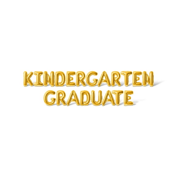 Letter Balloons - KINDERGARTEN GRADUATE 16" Inch Alphabet Letters Foil Mylar Balloon Graduation Day Party Banner (Gold)